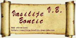 Vasilije Bontić vizit kartica
